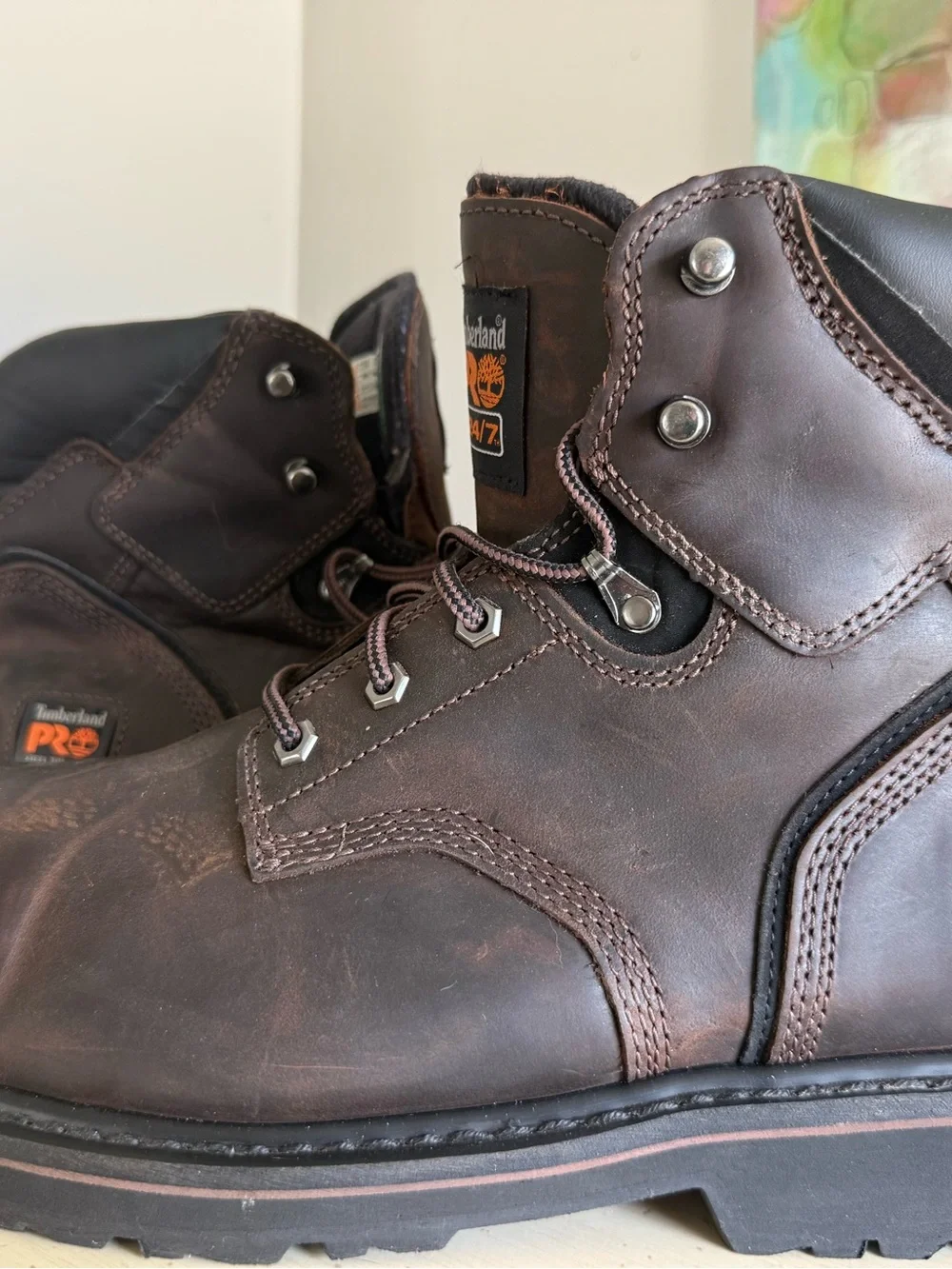 Timberland PRO Pit Boss 6” Steel Toe Work Boots Brown 11.5 Wide 33034